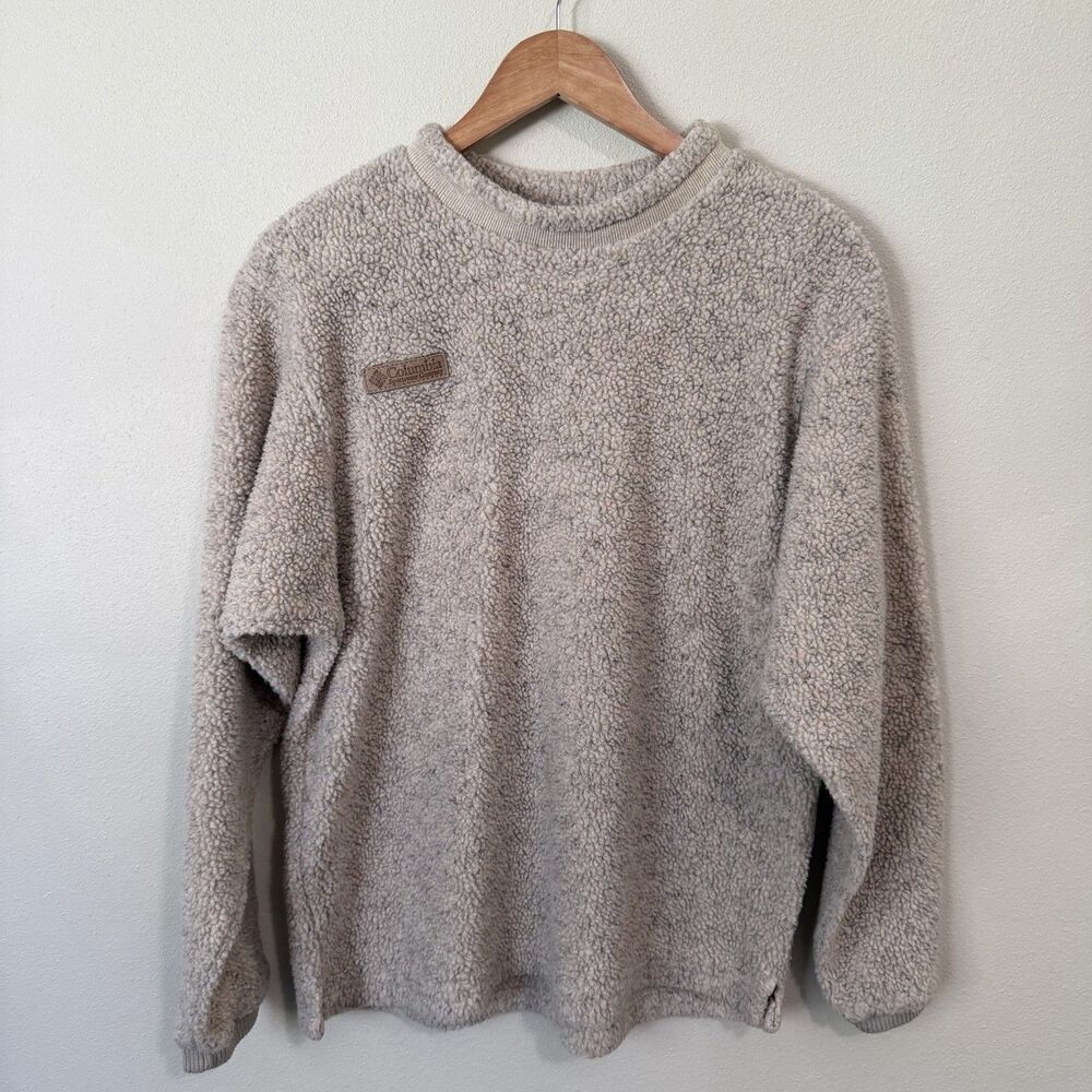 Vintage 80s 90s Columbia Sherpa Fleece Crewneck Pullover Sweatshirt Youth 18/20